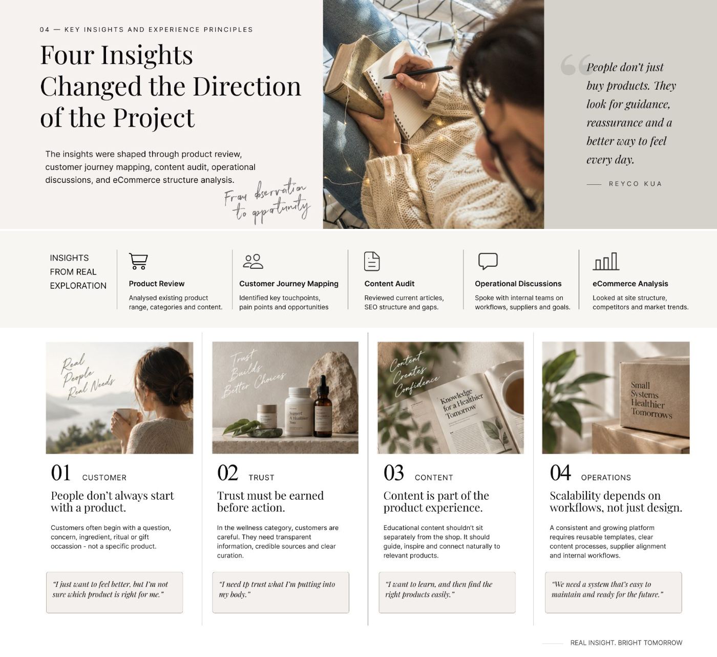 Four insights and the experience principles they created