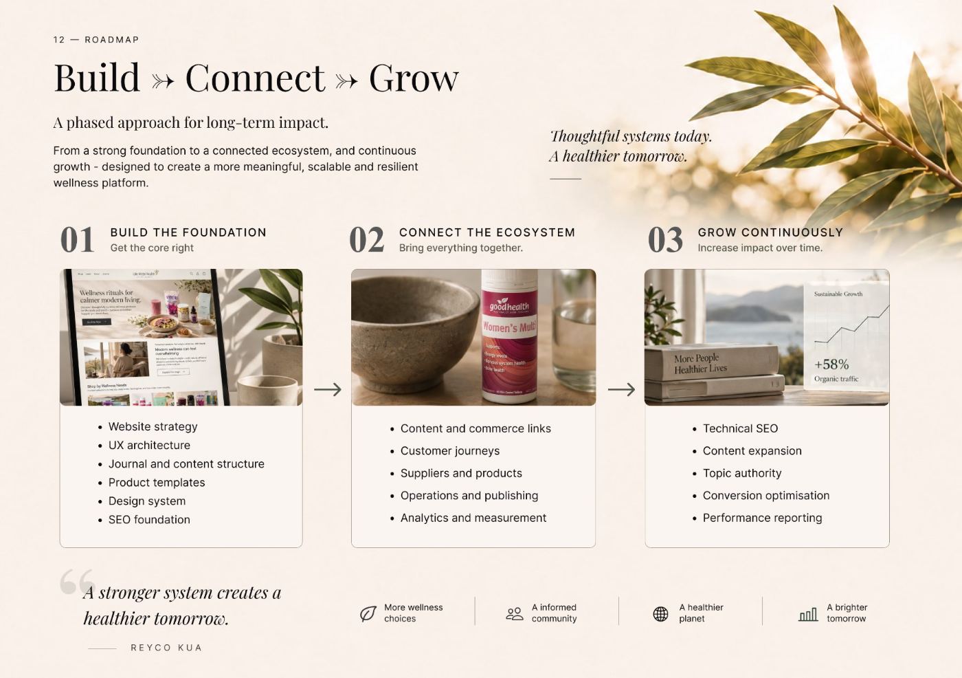 Build, connect and grow — a phased roadmap for the platform