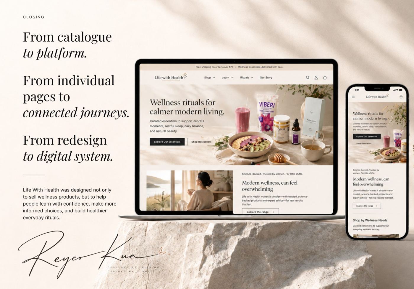 From catalogue to platform, from individual pages to connected journeys, from redesign to digital system