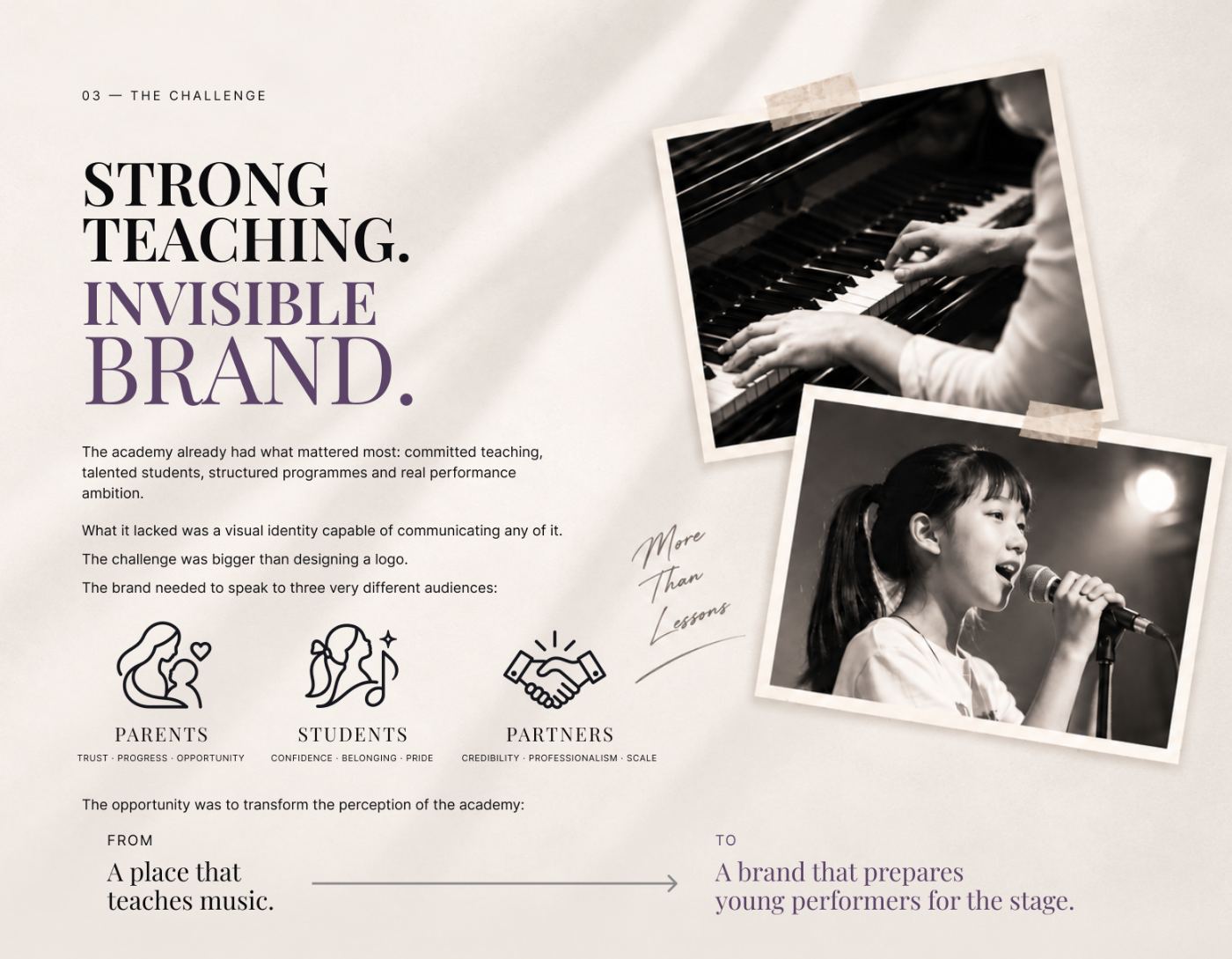 Parents, students and partners — three audiences for one brand