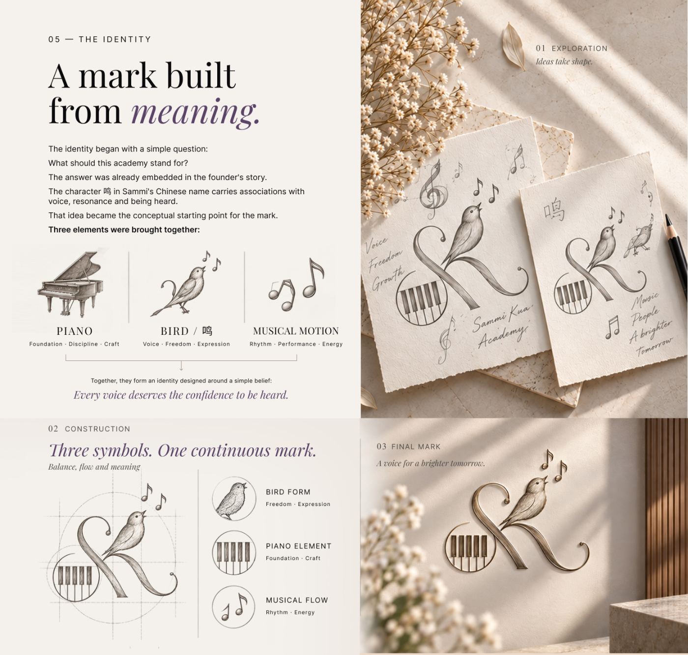 Logo exploration, construction and final mark