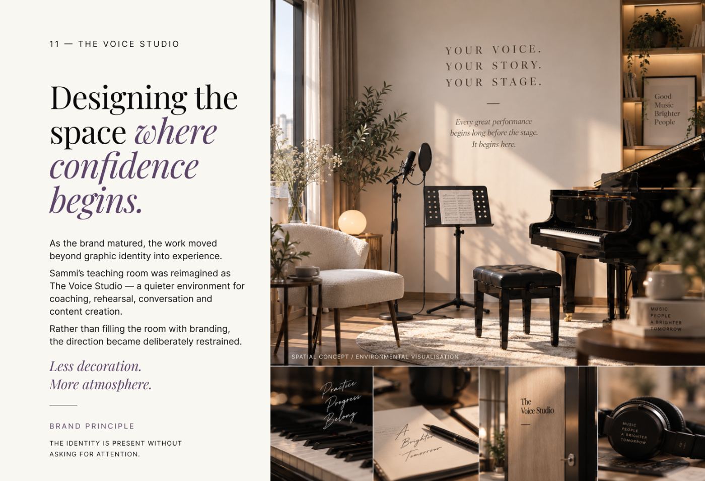 The Voice Studio — spatial concept and environmental visualisation